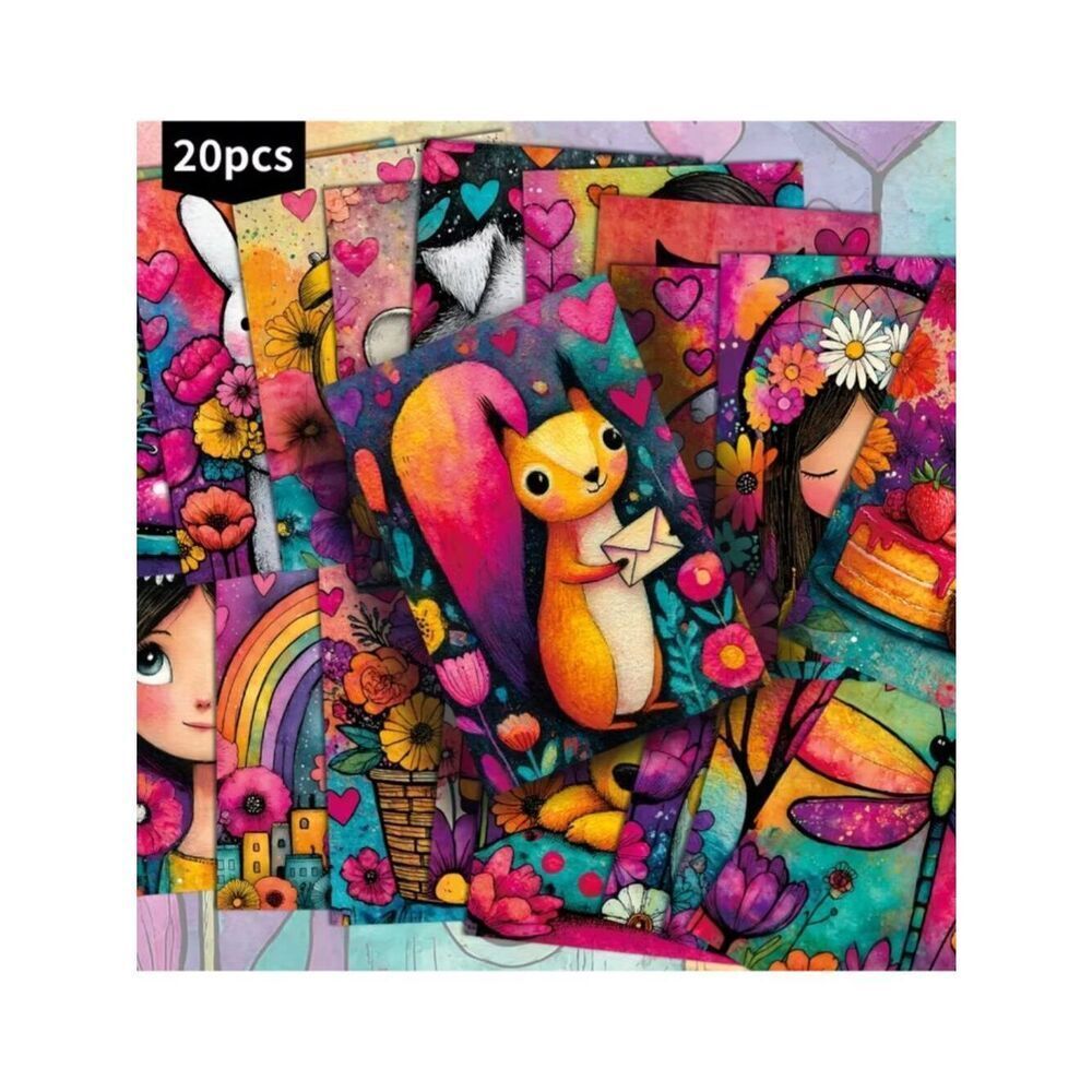 Paper Art Vintage Design Illustrations Bright & Colorful Scrapbooking Supplies